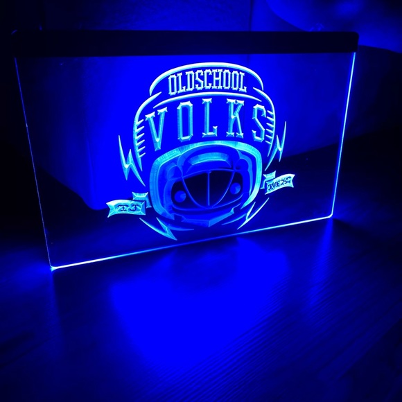 VOLKSWAGEN VW BUG LED NEON BLUE LIGHT SIGN 8x12 - Picture 3 of 3